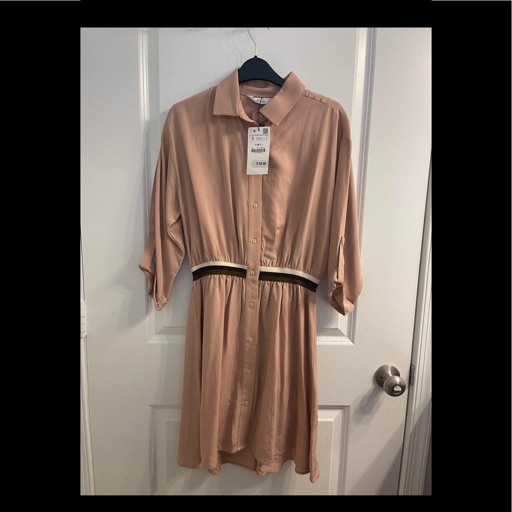 Zara pink Shirt dress